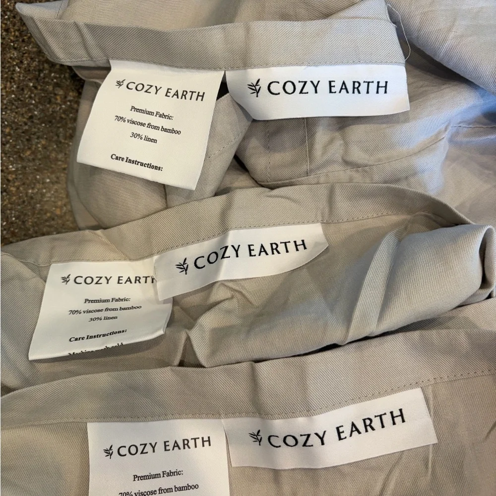 Cozy Earth Gray Bamboo/Linen Blend Pillow Sham Set